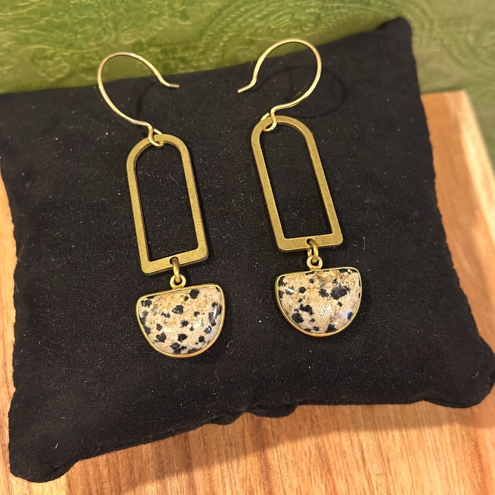 Dalmatian Stone Earrings